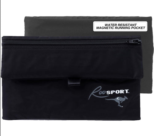 RooSport Large Gray magnetic phone pocket, front view