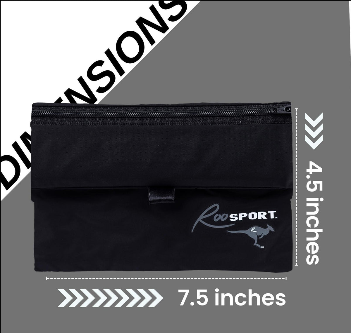 Gray RooSport Large dimensions: 7.5 x 4.5 inch magnetic pocket