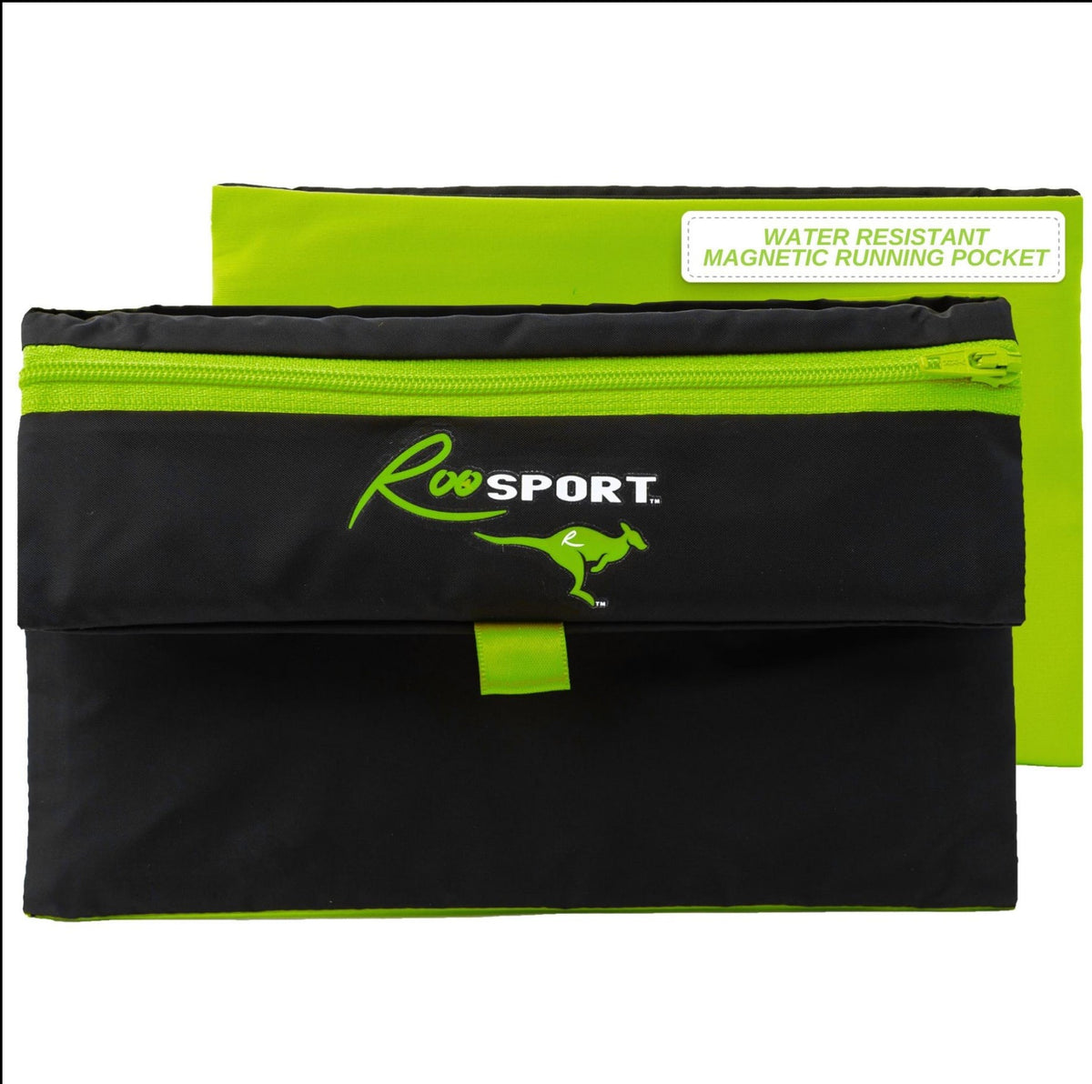 Neon green RooSport Large magnetic pocket