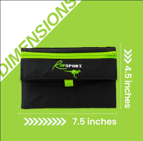 Neon green RooSport Large dimensions: 7.5 x 4.5 inch magnetic pocket