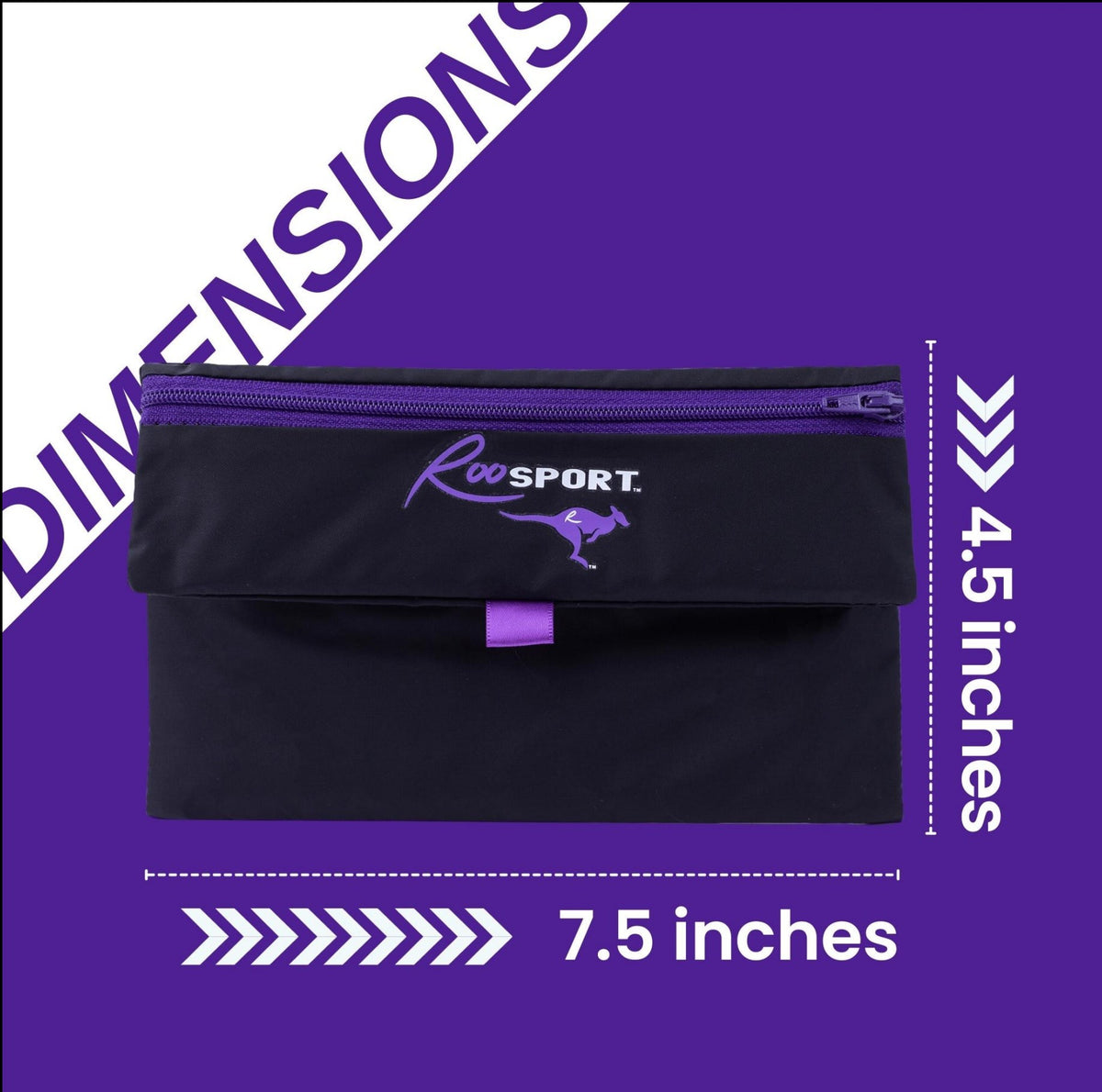 Purple RooSport Large dimensions: 7.5 x 4.5 inch magnetic pocket