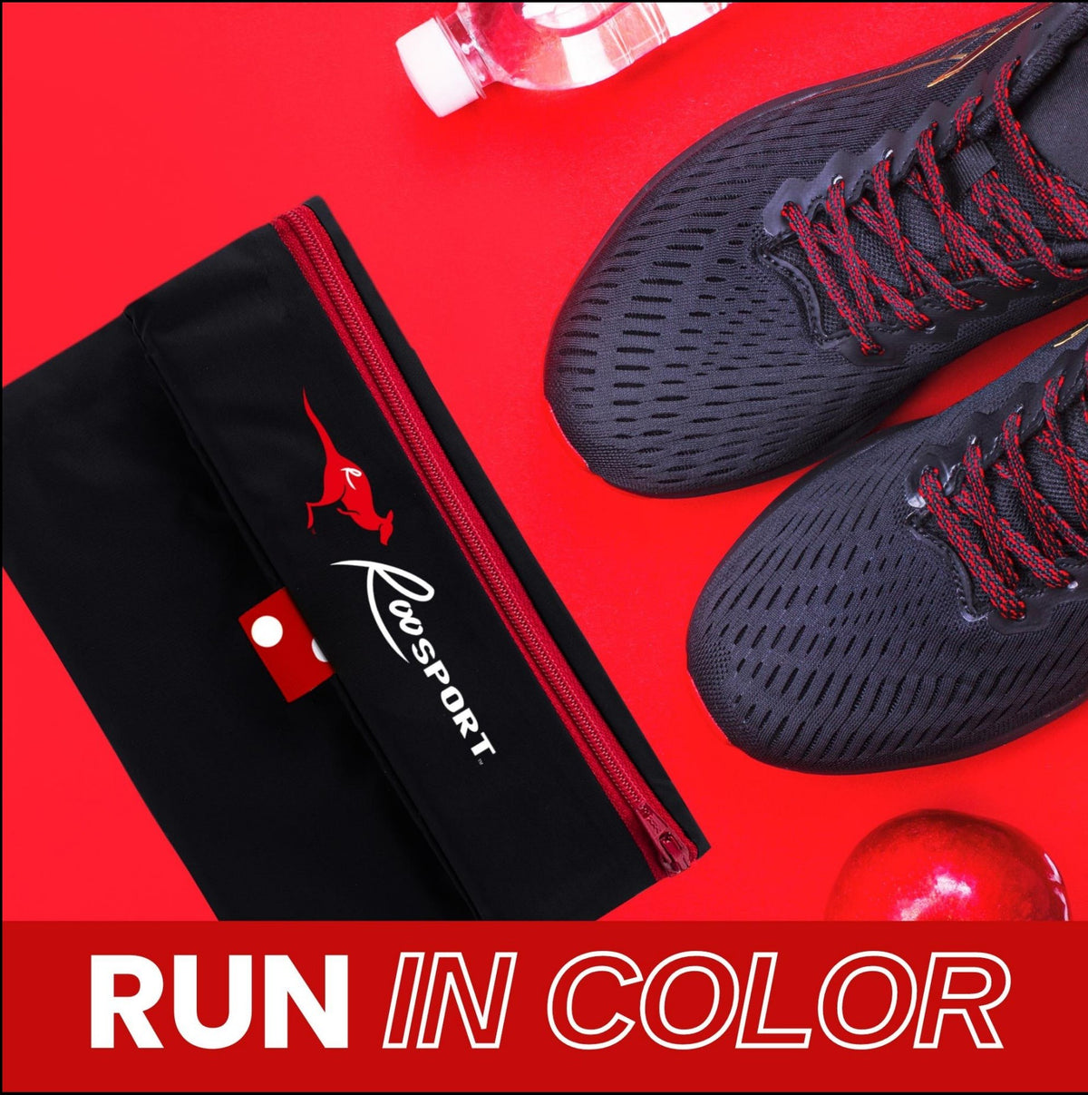 Red polka dot RooSport running pocket in bright colors