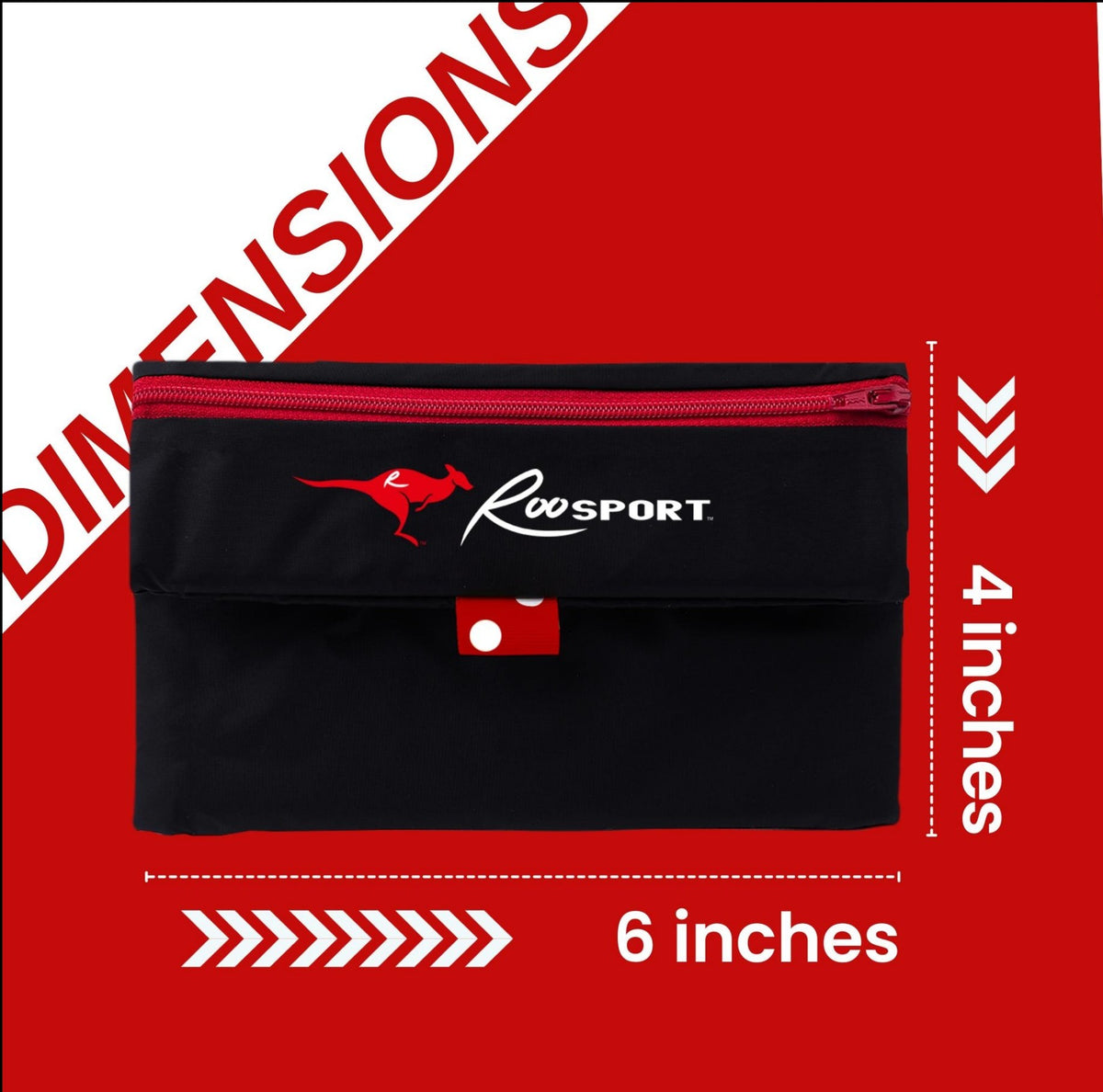 Red polka dot RooSport Small dimensions: 6 x 4 inch magnetic pocket