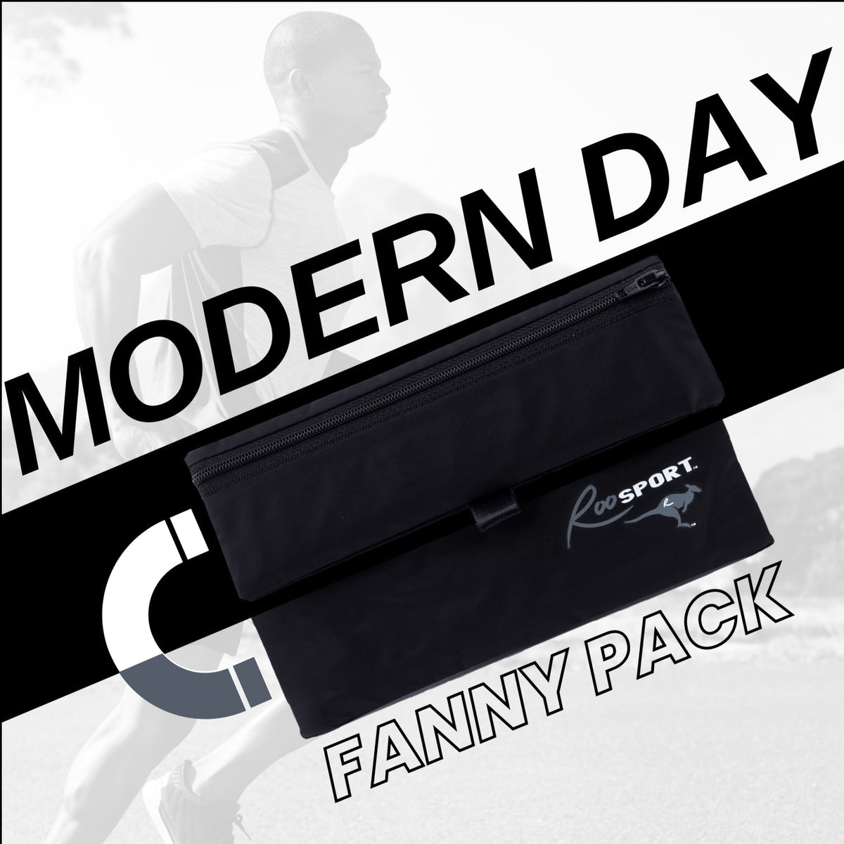 Black RooSport, a modern fanny pack alternative