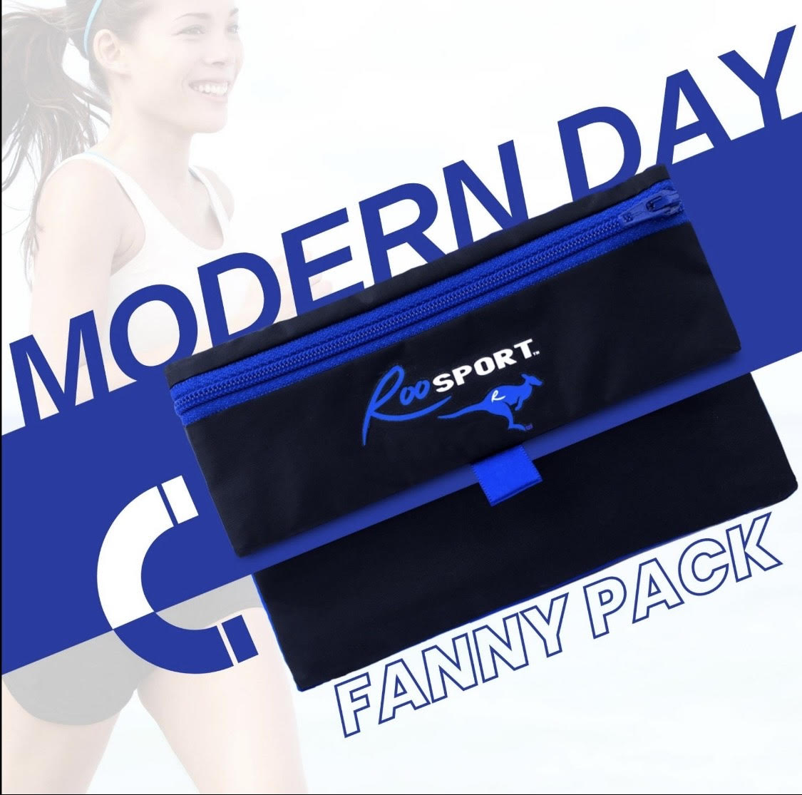 Blue RooSport, a modern fanny pack alternative