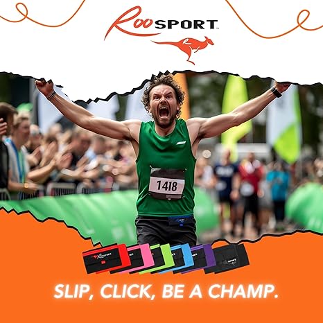 Runners at a race finish line with RooSport pockets