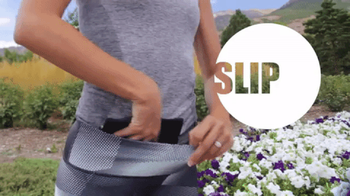 How the RooSport attaches: slip it over your waistband, the magnets click, and go