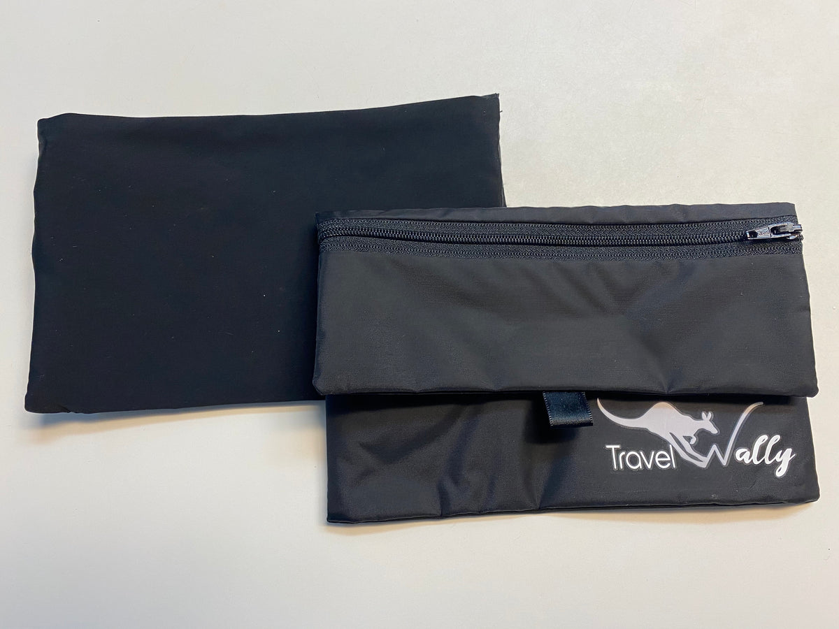 Black Travel Wally RFID hidden travel wallet